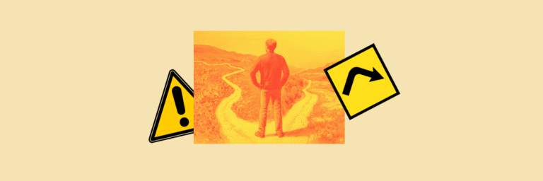 homem, caminho, placas